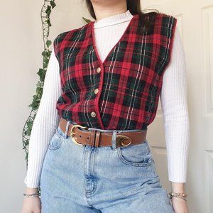 VINTAGE PLAID BUTTON UP VEST